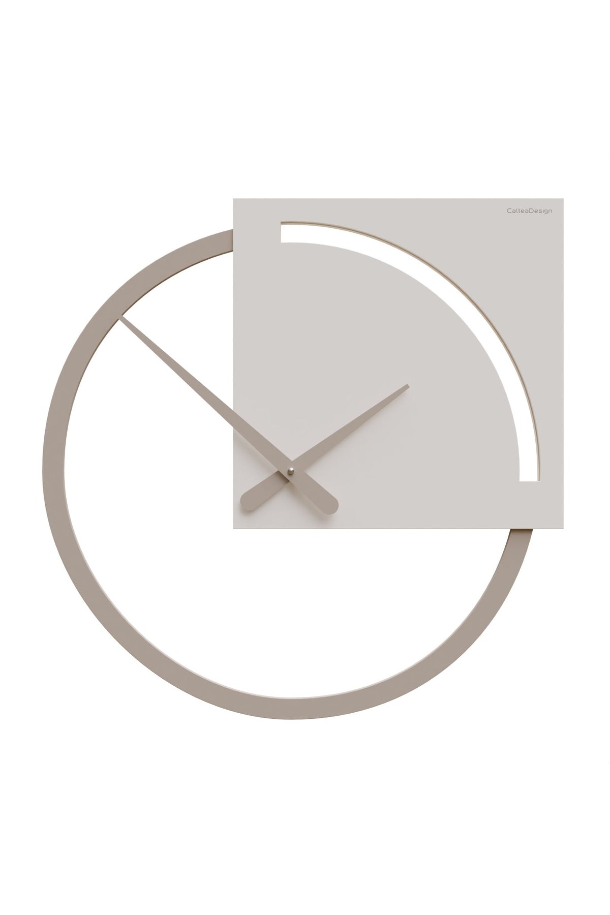 CalleaDesign Karl wall clock in Flax, 47 × 47 cm, overlapping square and open circle