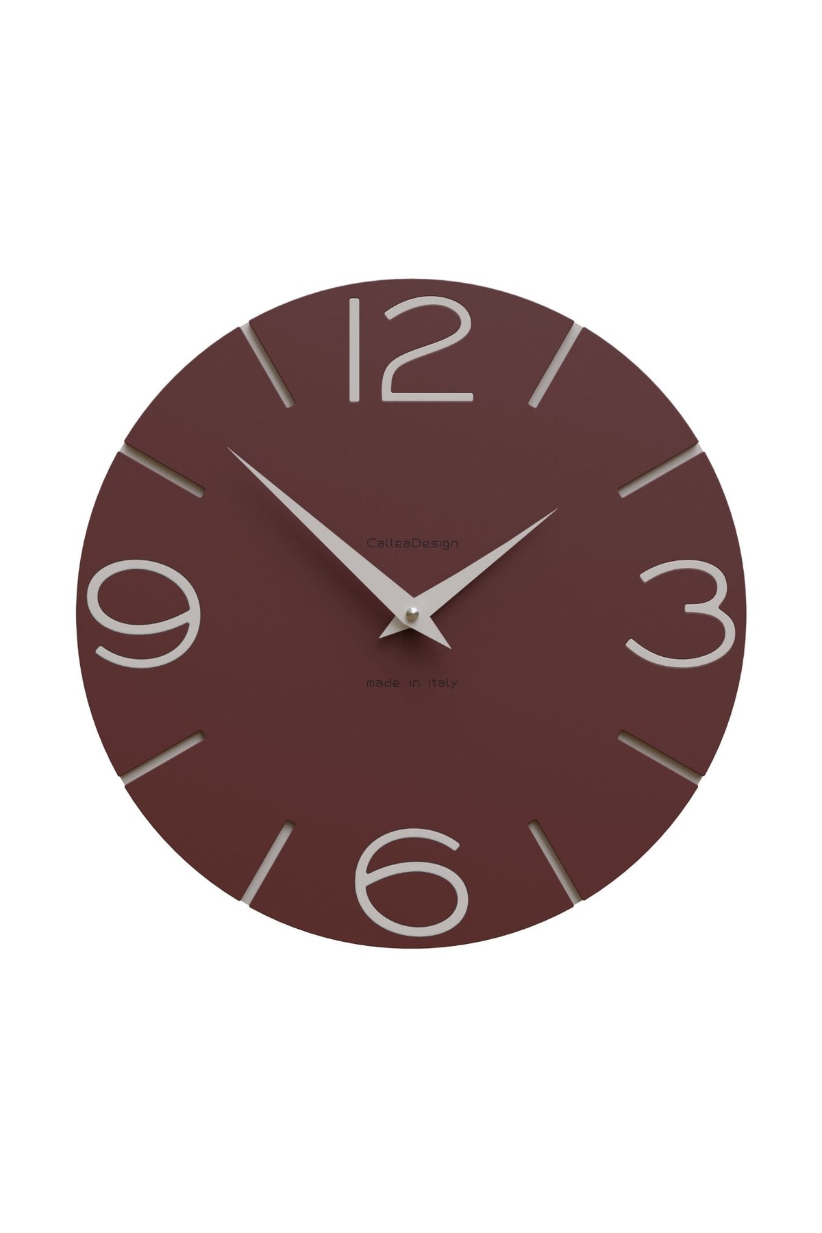 CalleaDesign Smile Wanduhr in der Ausführung Weinrot