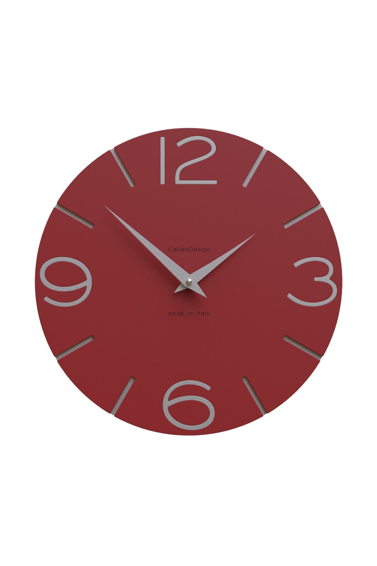 CalleaDesign Smile Wanduhr in der Ausführung Rubinrot