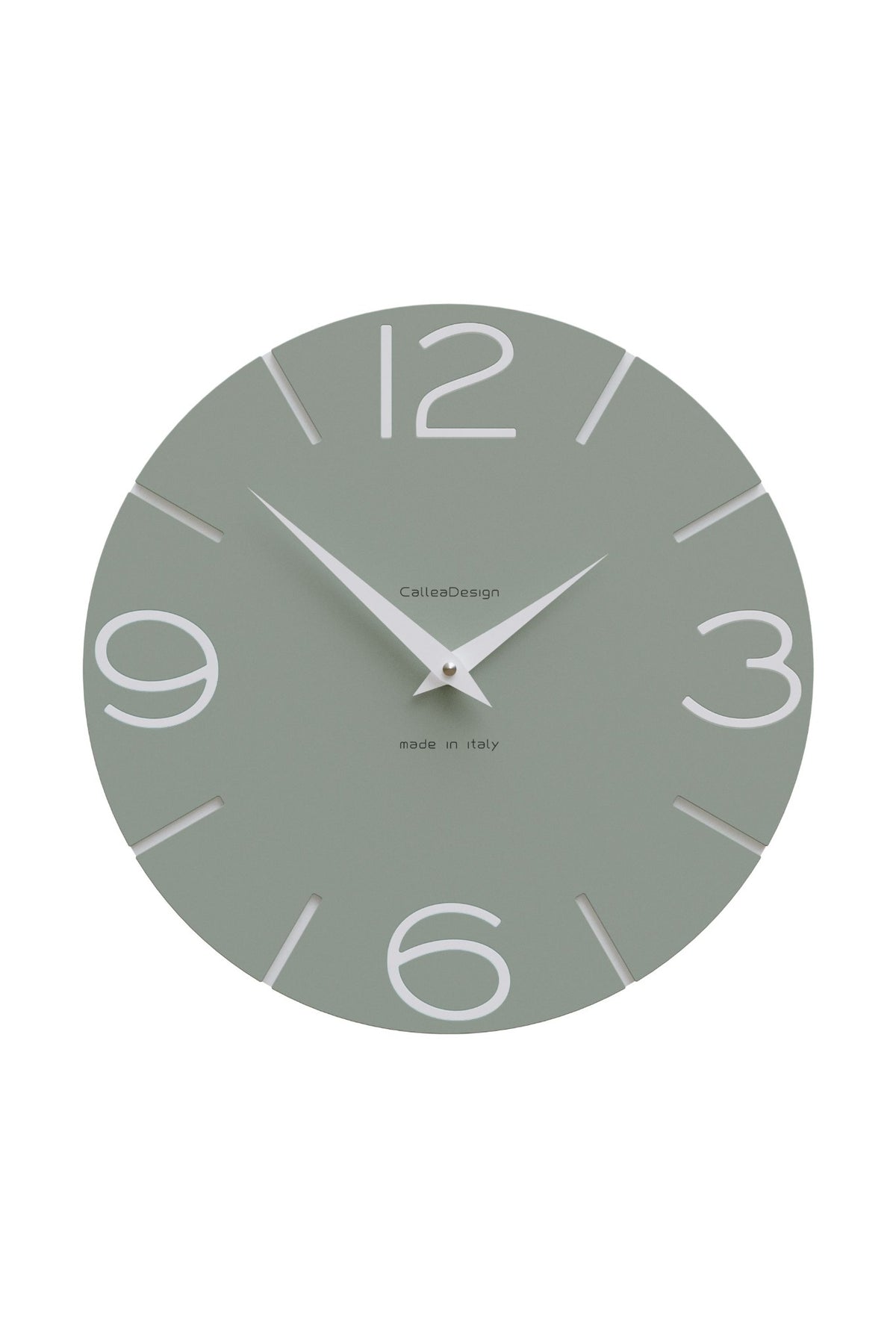 CalleaDesign Smile Wanduhr in der Ausführung Salbeigrün