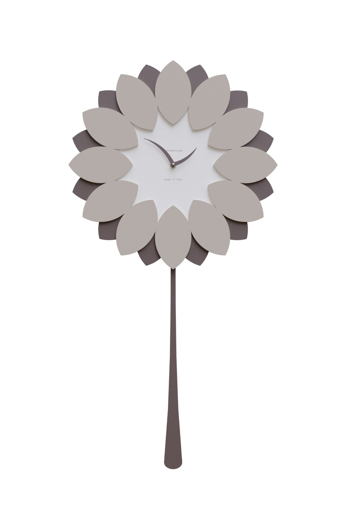 CalleaDesign Flip floral pendulum clock in Chocolate finish
