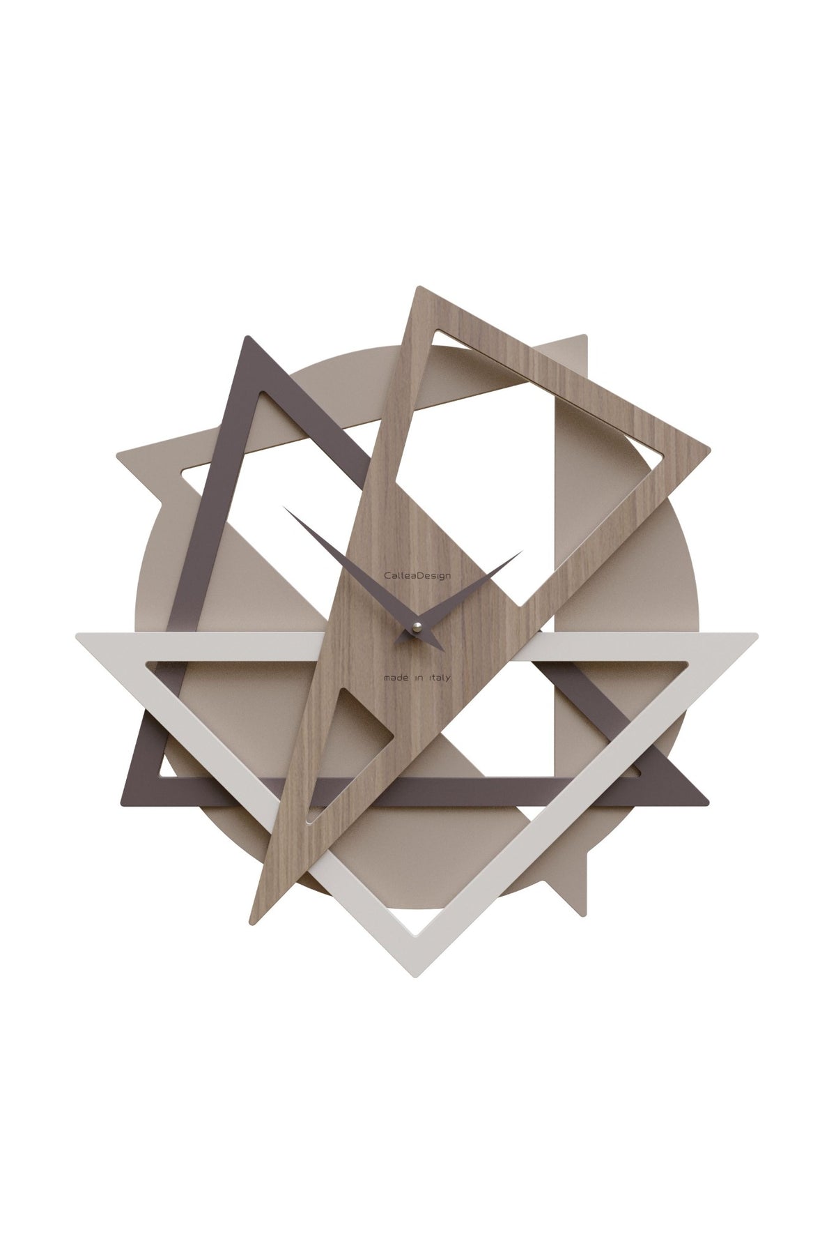 CalleaDesign Geolo wall clock in Black Walnut wood-effect finish