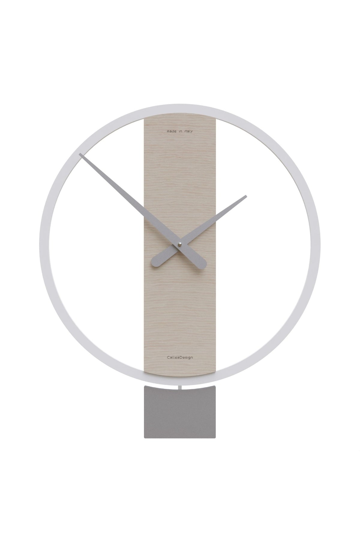 CalleaDesign Kurt pendulum wall clock in Pickled Oak finish