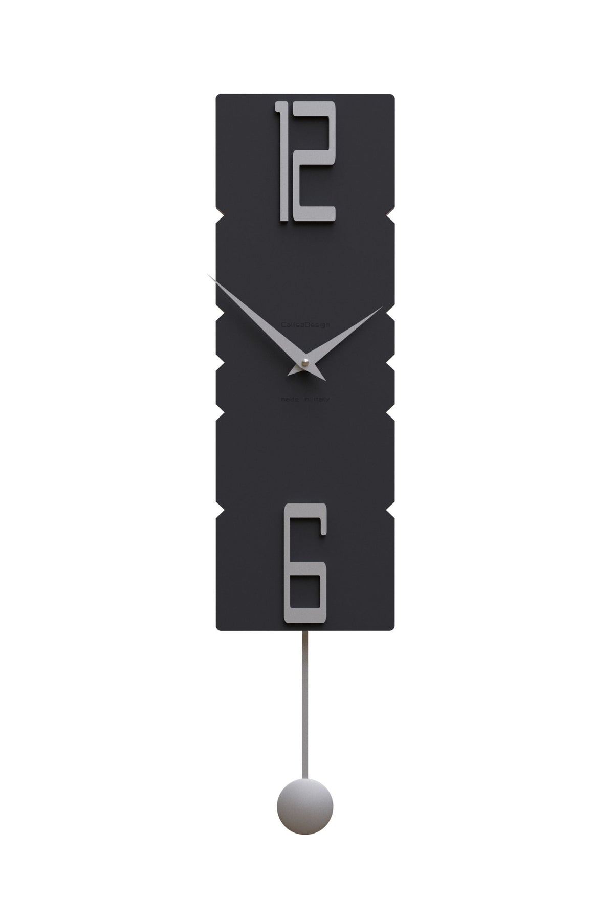 CalleaDesign Rock pendulum wall clock in Black finish