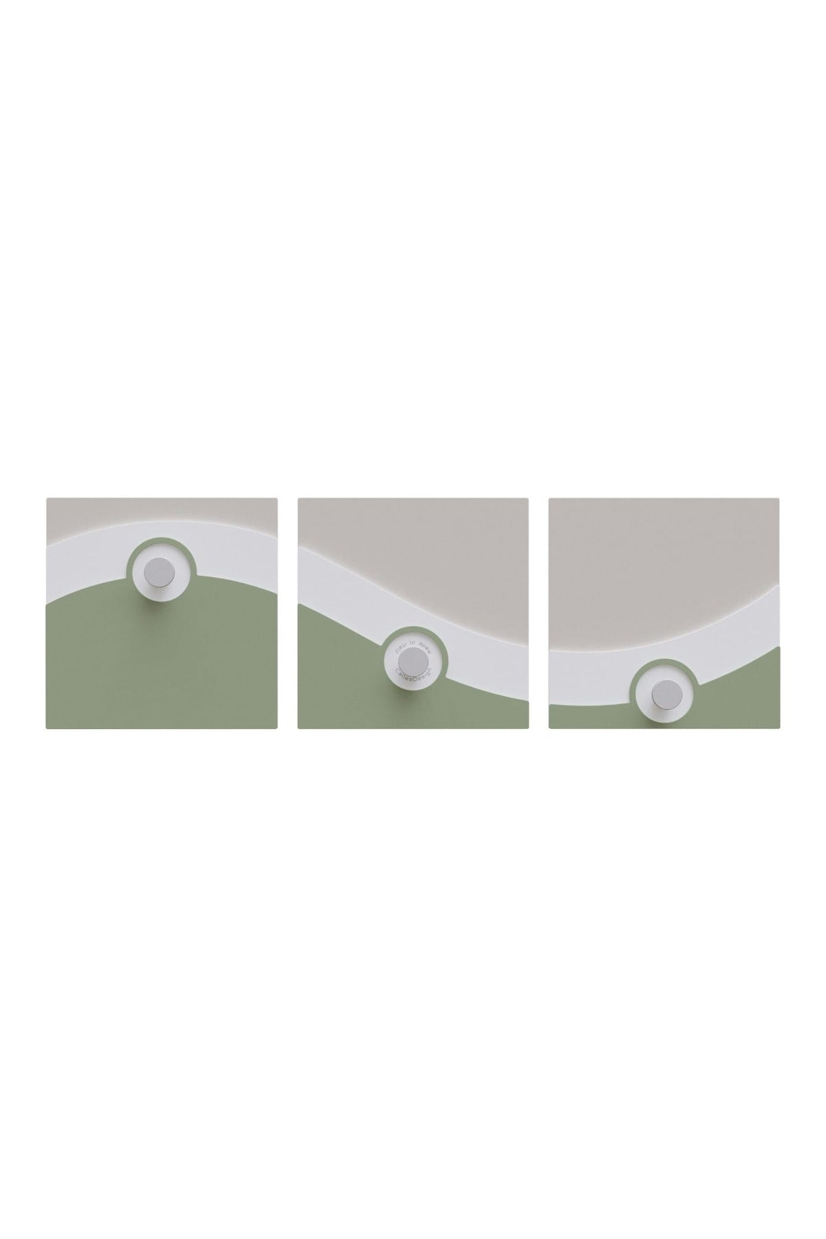 Sophia wall-mounted coat rack in sage green with three separate modules
