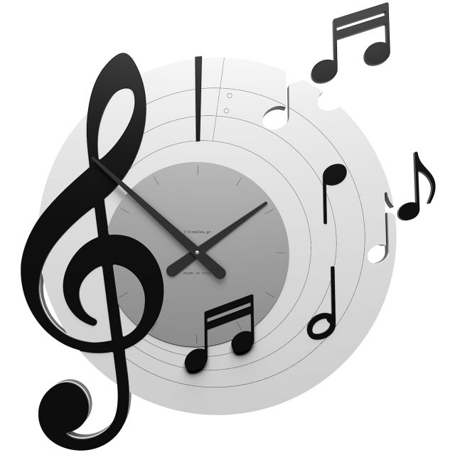 Wanduhr mit Musiknoten Bellini