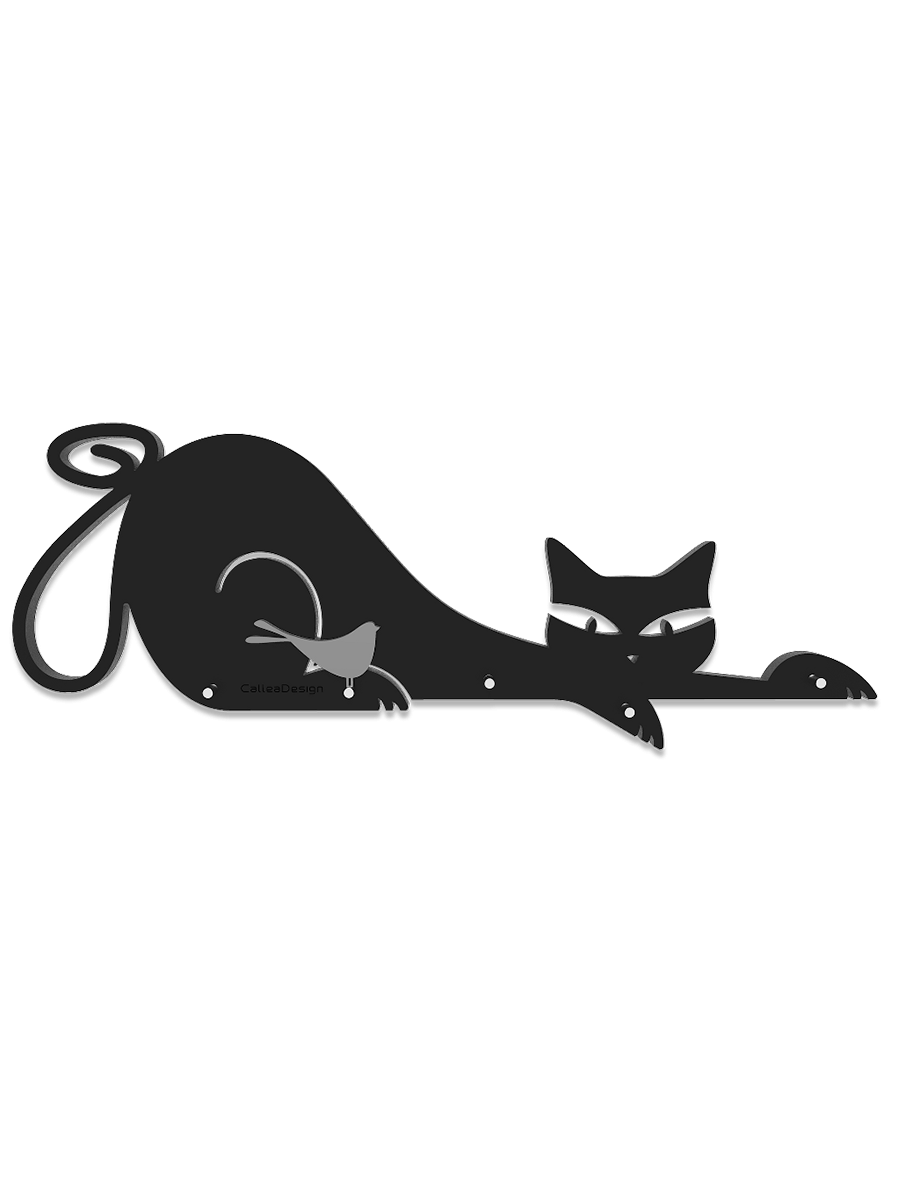 Schlüsselbrett Katze - schwarz